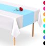Disposable Table Runner 5 Pack 14 x 108 inch, Black White Shape Plastic Table Runner for Your Party Table#