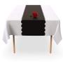 Disposable Table Runner 5 Pack 14 x 108 inch, Black White Shape Plastic Table Runner for Your Party Table#