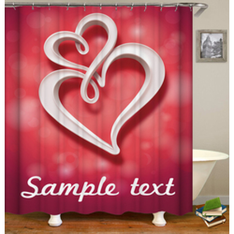 Drop Shipping Valentine's Day Gift Wedding Design Romantic Shower Curtain Printing Mildew Resistant Custom Shower Curtain#