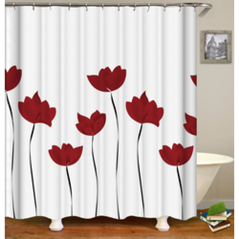 Drop Shipping Valentine's Day Gift Wedding Design Romantic Shower Curtain Printing Mildew Resistant Custom Shower Curtain#