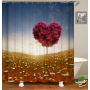 Drop Shipping Valentine's Day Gift Wedding Design Romantic Shower Curtain Printing Mildew Resistant Custom Shower Curtain#