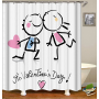 Drop Shipping Valentine's Day Gift Wedding Design Romantic Shower Curtain Printing Mildew Resistant Custom Shower Curtain#