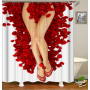Drop Shipping Valentine's Day Gift Wedding Design Romantic Shower Curtain Printing Mildew Resistant Custom Shower Curtain#