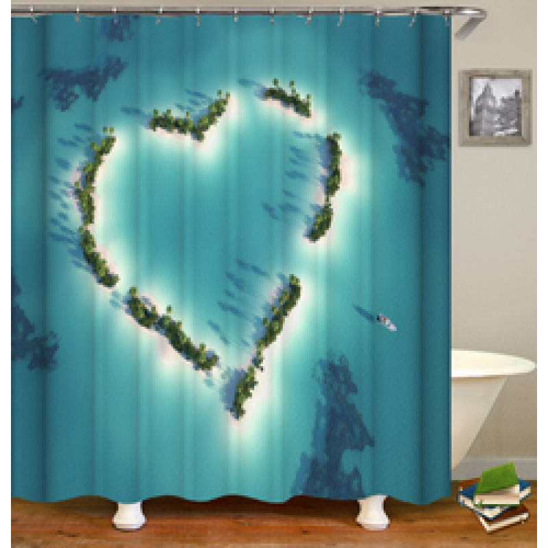 Drop Shipping Valentine's Day Gift Wedding Design Romantic Shower Curtain Printing Mildew Resistant Custom Shower Curtain#