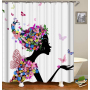 Drop Shipping Valentine's Day Gift Wedding Design Romantic Shower Curtain Printing Mildew Resistant Custom Shower Curtain#