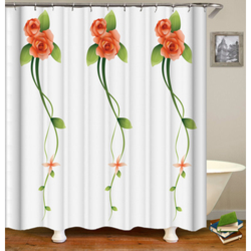 Drop Shipping Valentine's Day Gift Wedding Design Romantic Shower Curtain Printing Mildew Resistant Custom Shower Curtain#