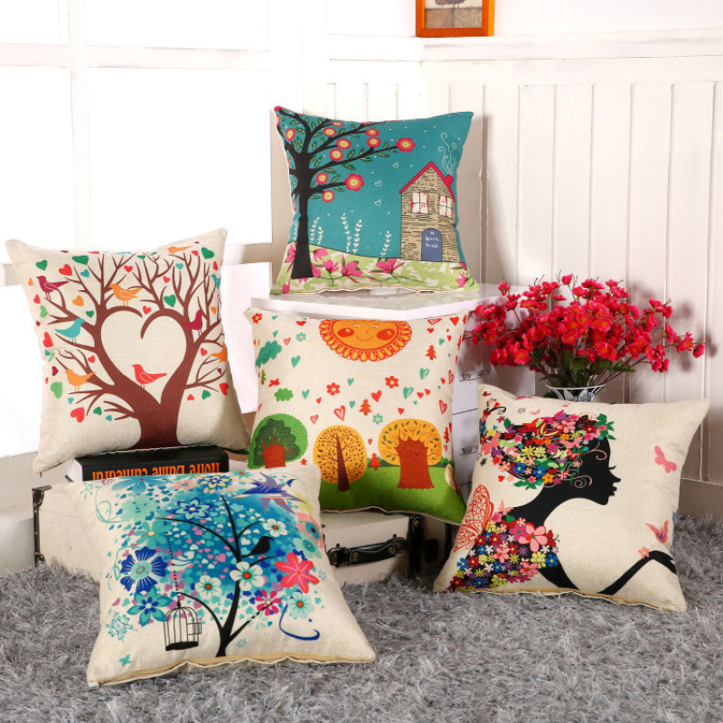 Green Leaf Cushion Cover Pillow,Digital Printing Soft Cushion/
