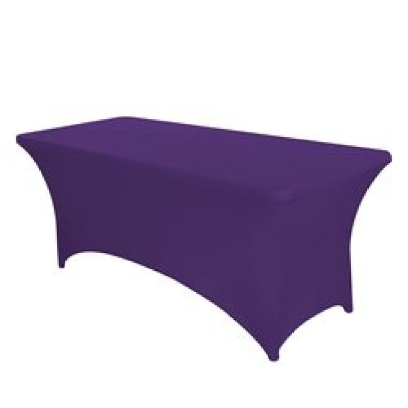 Hot Selling Ultra High Elastic Waterproof Dustproof Solid color spandex lilac tablecloth For Kitchen Party Living room
