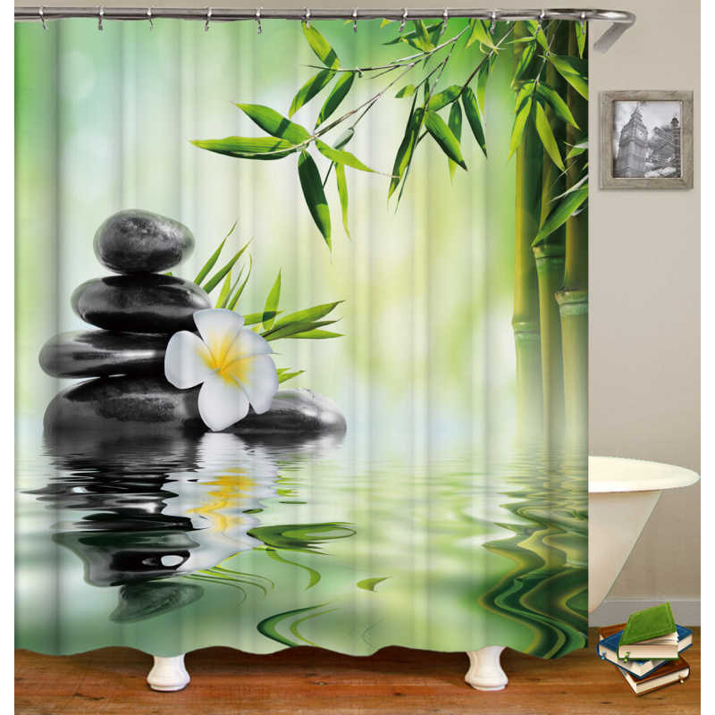 Christmas custom print shower curtain bathroom sets with shower curtain and rugs Waterproof Polyester shower curtai for Bathroom