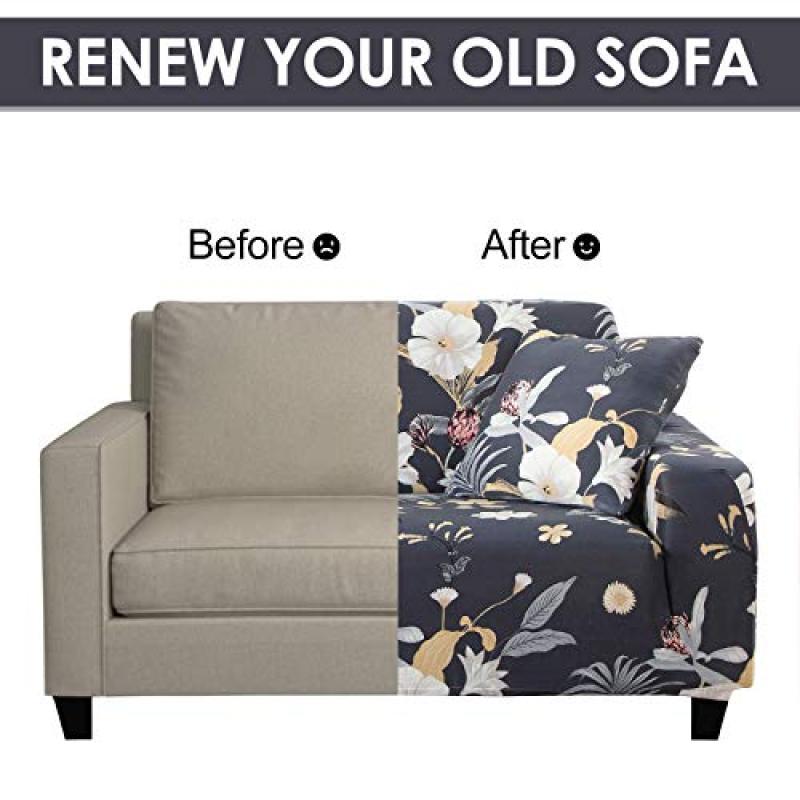 Printed Sofa Cover 3 2 1 Seater,  Sofa Covers Elastic Stretch Slipcover#