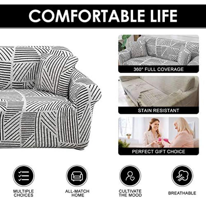 Printed Sofa Cover 3 2 1 Seater,  Sofa Covers Elastic Stretch Slipcover#