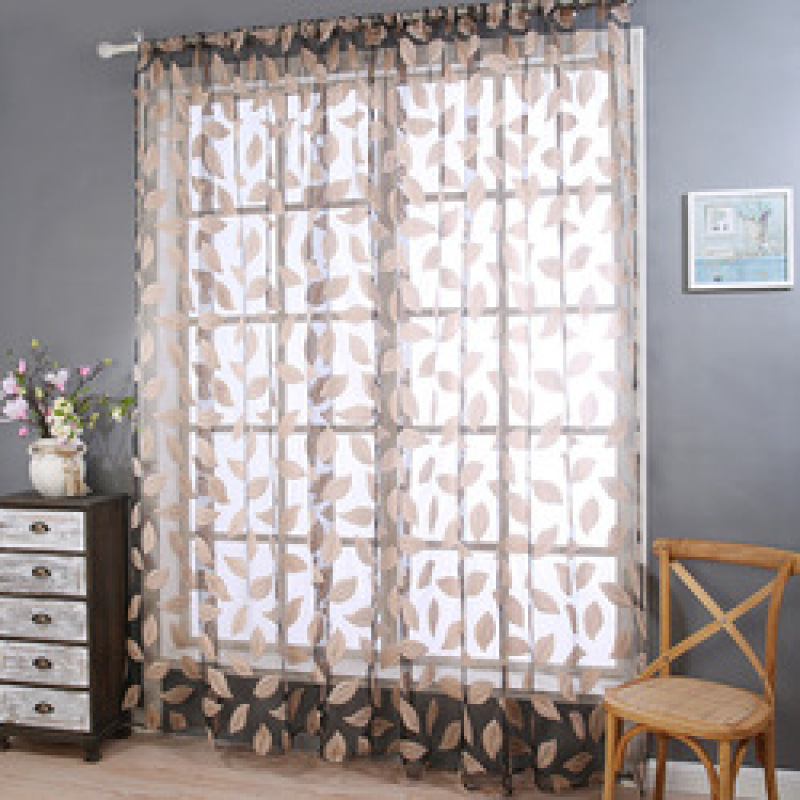 Latest Curtain Sheer Fabric Fashion , Online Store Jacquard Organza Curtain> Designs Black 100% Polyester Flat Window Hotel ROPE