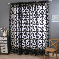 Latest Curtain Sheer Fabric Fashion , Online Store Jacquard Organza Curtain> Designs Black 100% Polyester Flat Window Hotel ROPE