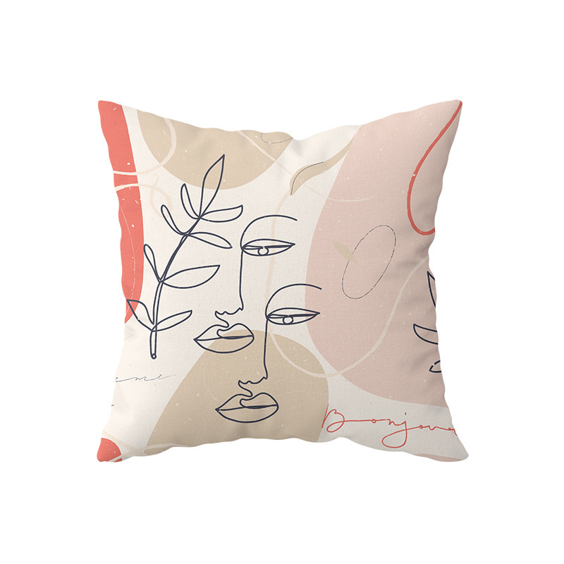 Cheap Abstract Human Face Sofa Chair Pillow Cushion Covers, Wholesale Line Girl Home Decorative Home Cushions Cover/