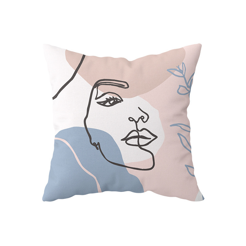 Cheap Abstract Human Face Sofa Chair Pillow Cushion Covers, Wholesale Line Girl Home Decorative Home Cushions Cover/