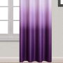 Light Blocking Gradient Color Purple Ombre Blackout Curtain, Room Darkening Thermal Insulated Grommet Window Drapes Curtain/