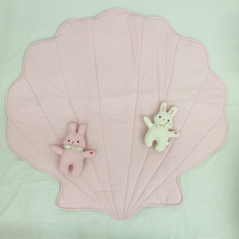 HOT 2022 81-90%PP cotton 90*100CM baby photo props decoration crawling shell shape mat floor mat for kids room