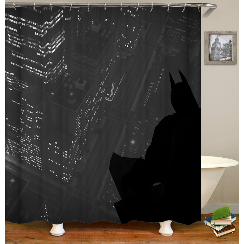 Drop Shipping100% Polyester Curtain Black Luxury Bathroom Shower Curtain Waterproof Custom Print Shower Curtain
