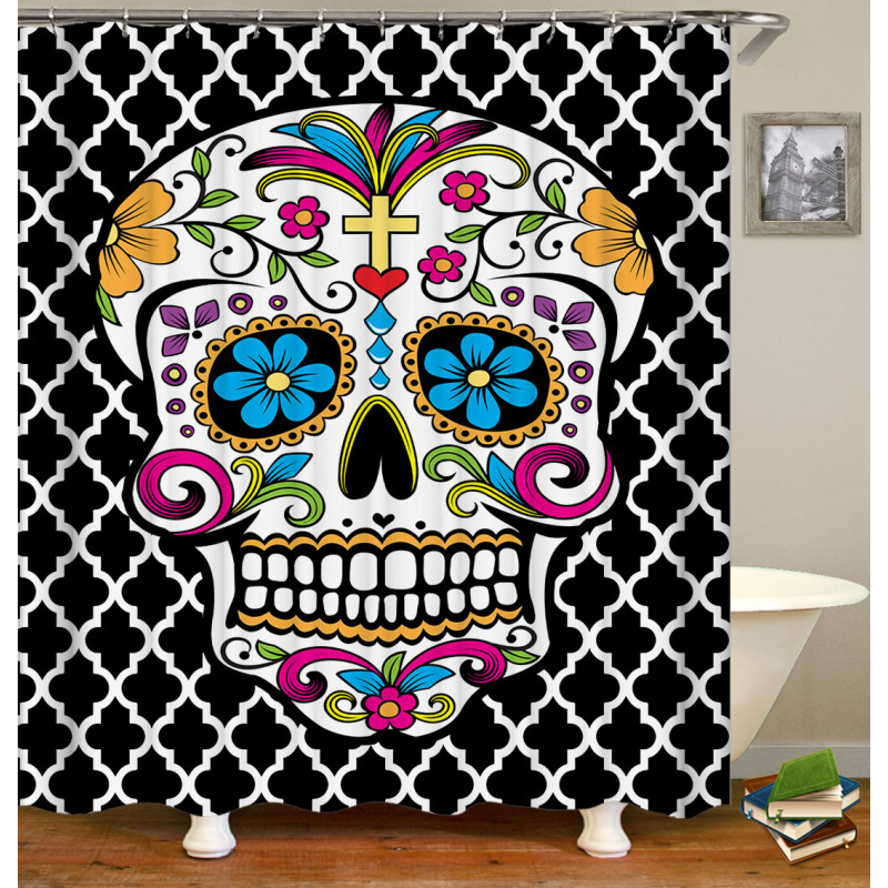 Drop Shipping100% Polyester Curtain Black Luxury Bathroom Shower Curtain Waterproof Custom Print Shower Curtain