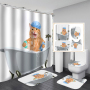 3D Printed Waterproof Shower Curtain Eco Friendly tirai kamar mandi elegant waterproof bobo shower bathroom curtain set