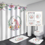 3D Printed Waterproof Shower Curtain Eco Friendly tirai kamar mandi elegant waterproof bobo shower bathroom curtain set