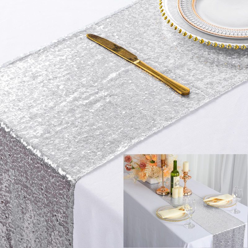 Wholesale Shiny Beauty Sparkly Pink Gold Sequin glitter table runner for Wedding/Events Decoration 30 x 180 cm