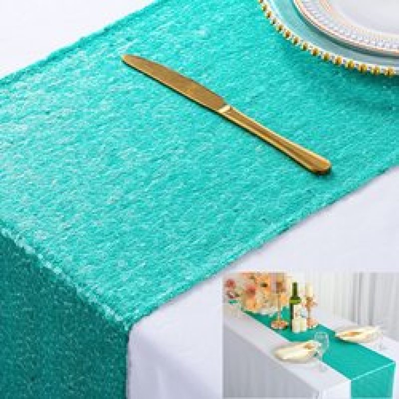 Wholesale Shiny Beauty Sparkly Pink Gold Sequin glitter table runner for Wedding/Events Decoration 30 x 180 cm