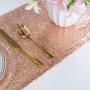 Wholesale Shiny Beauty Sparkly Pink Gold Sequin glitter table runner for Wedding/Events Decoration 30 x 180 cm