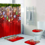 Hot Sale Hotel Shower Curtains And Rug Set, Popular Printing Shower Curtain Christmas#