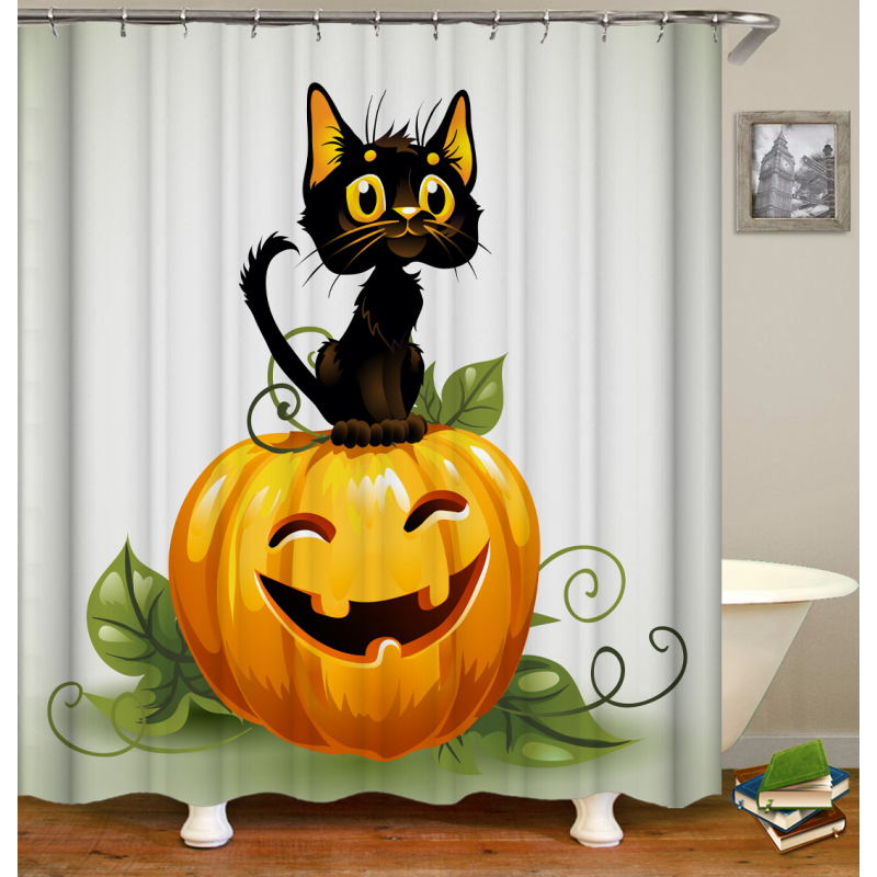 Made In China  Halloween Waterproof Mildewproof Shower Curtain New arrival bathroom sets abstract creative colorful Curtains