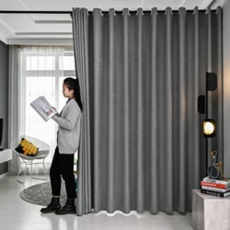 Privacy Room Divider Curtain Thermal Insulated Blackout Curtains Screen Partition Room Darkening Panel for Shared Bedroom