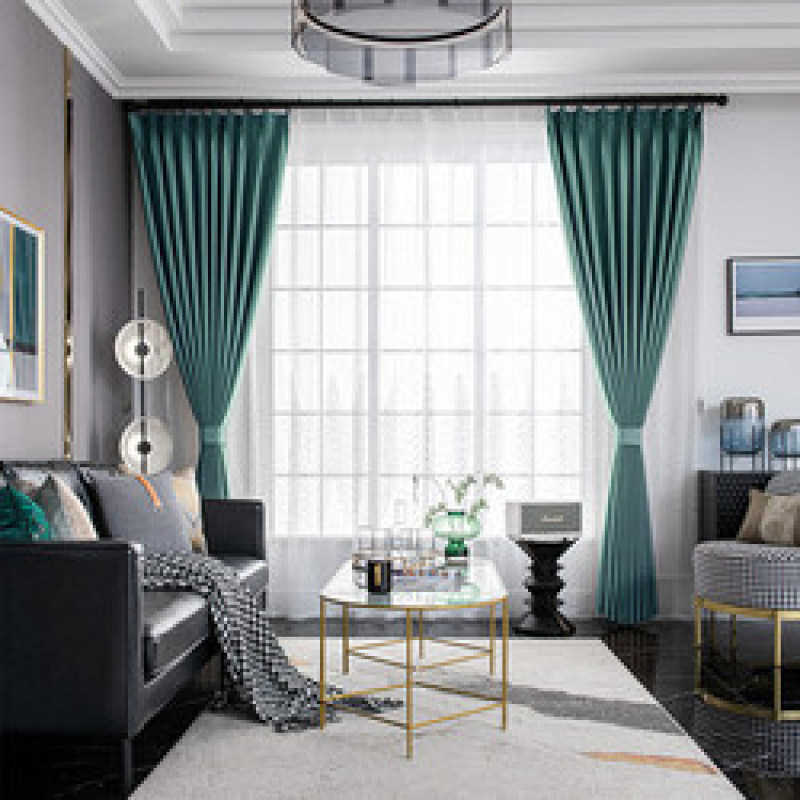 custom curtains Nordic modern thick shade bedroom living room Jacquard blackout curtain/