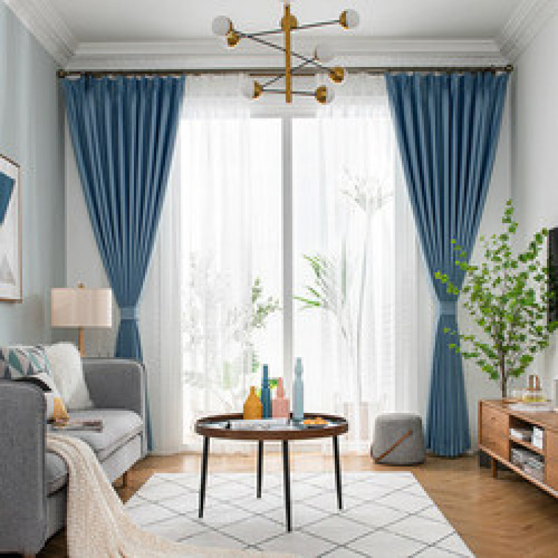 custom curtains Nordic modern thick shade bedroom living room Jacquard blackout curtain/