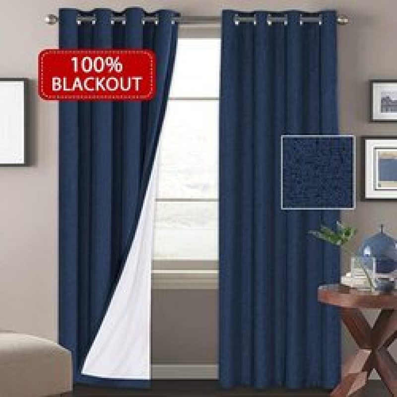 Made in China Extra Wide 100% Primitive Linen Blackout Curtain,  Energy Saving Window Treatment 2 Panels Night Living Room  Curt