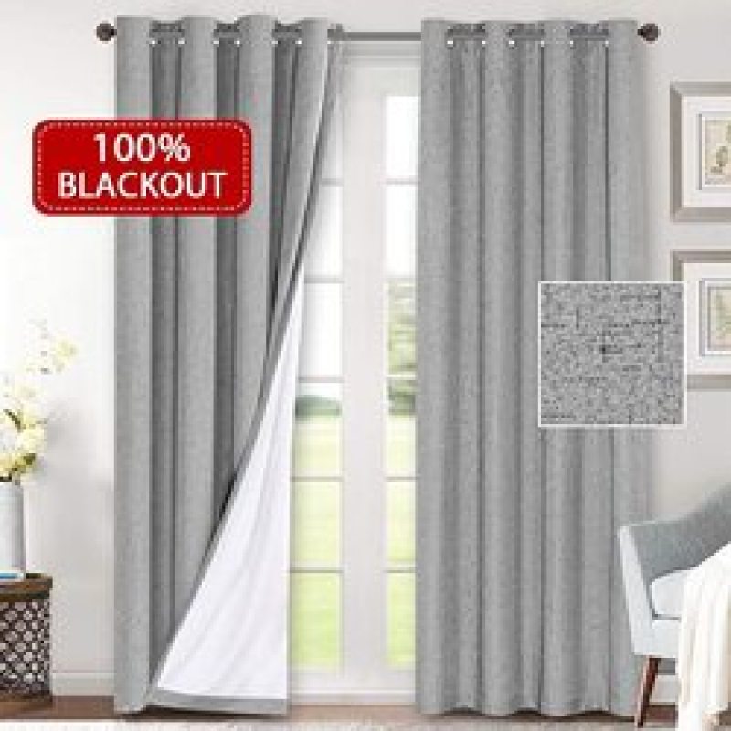 Made in China Extra Wide 100% Primitive Linen Blackout Curtain,  Energy Saving Window Treatment 2 Panels Night Living Room  Curt