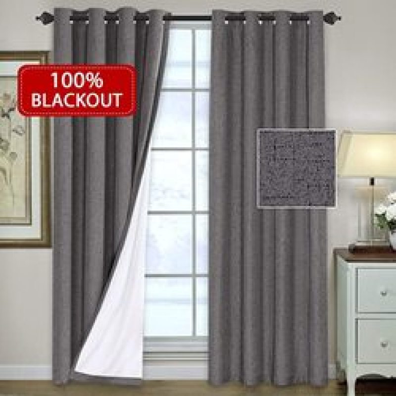Made in China Extra Wide 100% Primitive Linen Blackout Curtain,  Energy Saving Window Treatment 2 Panels Night Living Room  Curt