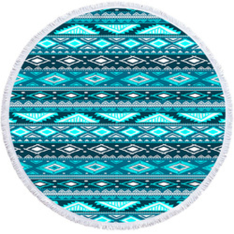 Custom Bohomia Beach Towel On Beach, OEM Round Personalized Beach Towel With Tassel#