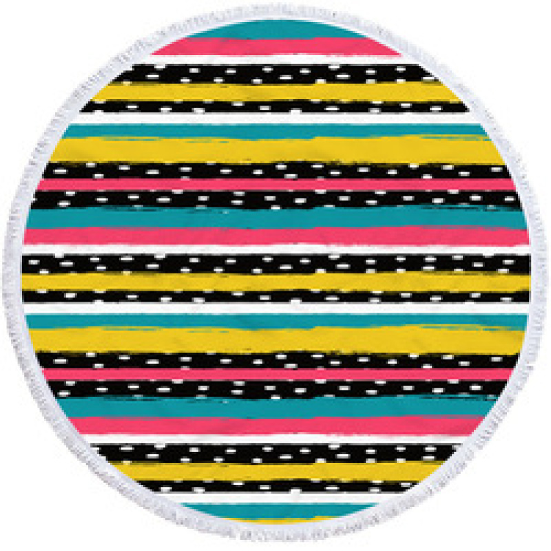 Custom Bohomia Beach Towel On Beach, OEM Round Personalized Beach Towel With Tassel#