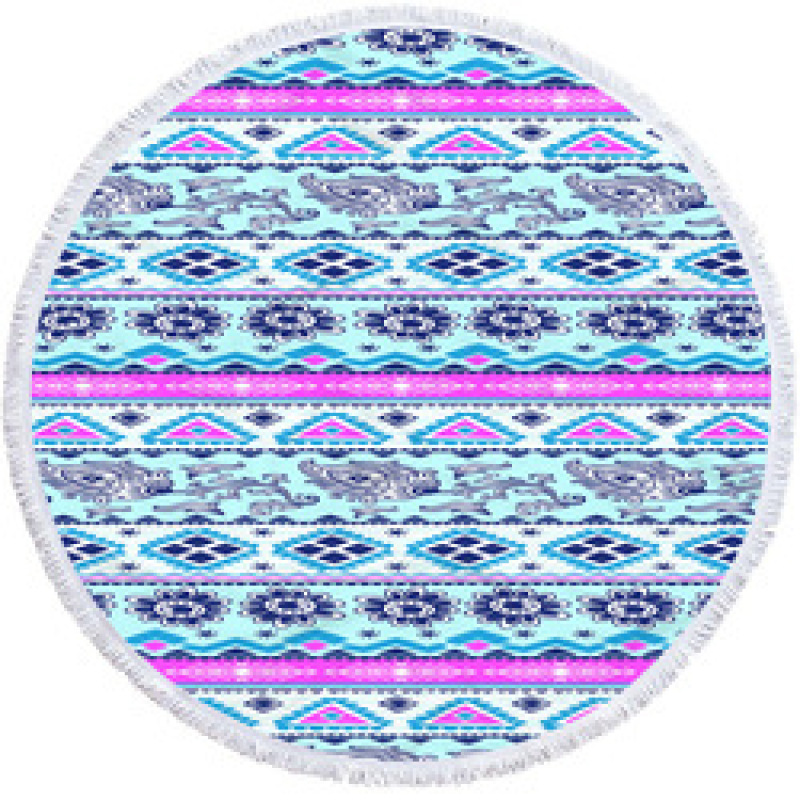 Custom Bohomia Beach Towel On Beach, OEM Round Personalized Beach Towel With Tassel#