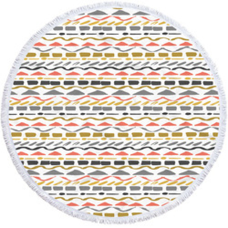 Custom Bohomia Beach Towel On Beach, OEM Round Personalized Beach Towel With Tassel#