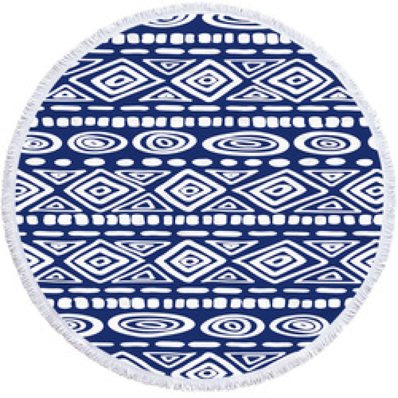 Custom Bohomia Beach Towel On Beach, OEM Round Personalized Beach Towel With Tassel#