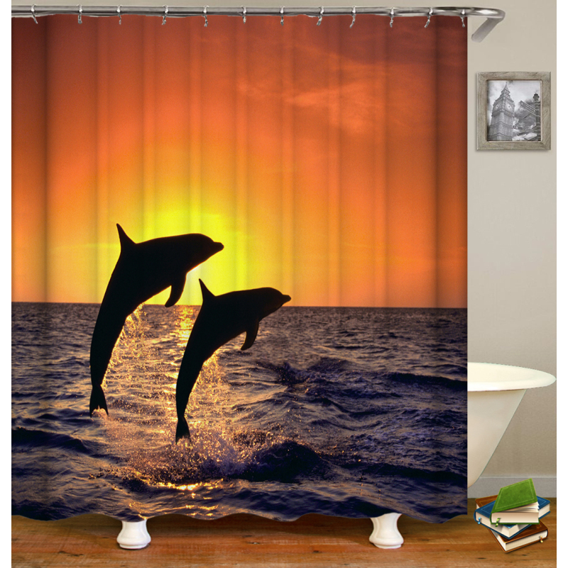 Drop Shipping Seaside Style Shower Curtain And Rug Set Shower Curtain Custom Printing Shower Curtain Luxury/