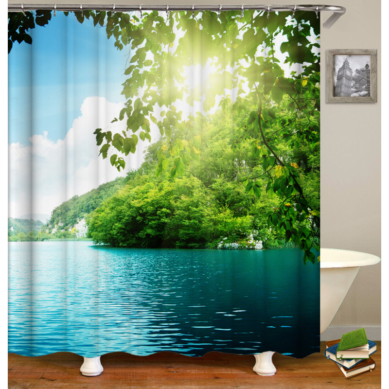 Drop Shipping Seaside Style Shower Curtain And Rug Set Shower Curtain Custom Printing Shower Curtain Luxury/
