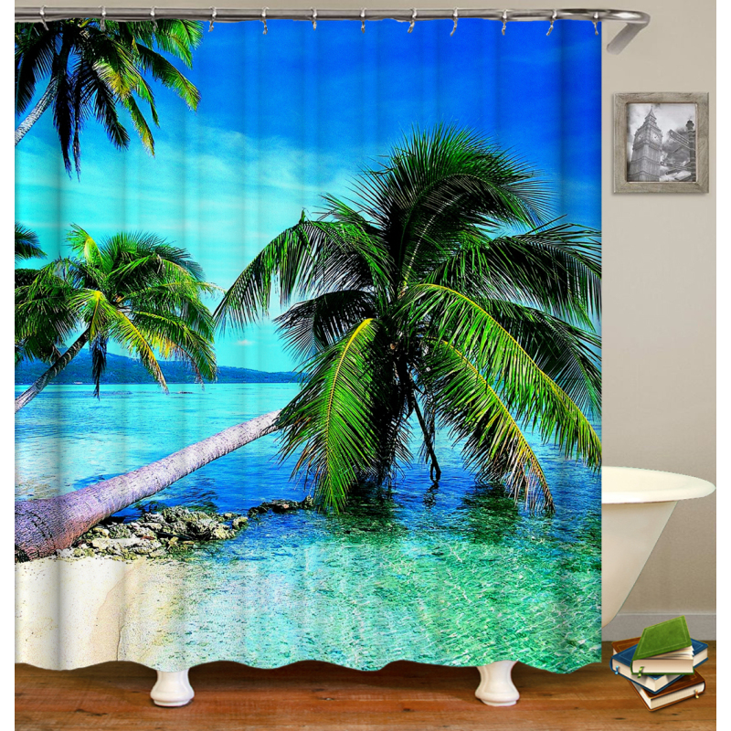 Drop Shipping Seaside Style Shower Curtain And Rug Set Shower Curtain Custom Printing Shower Curtain Luxury/