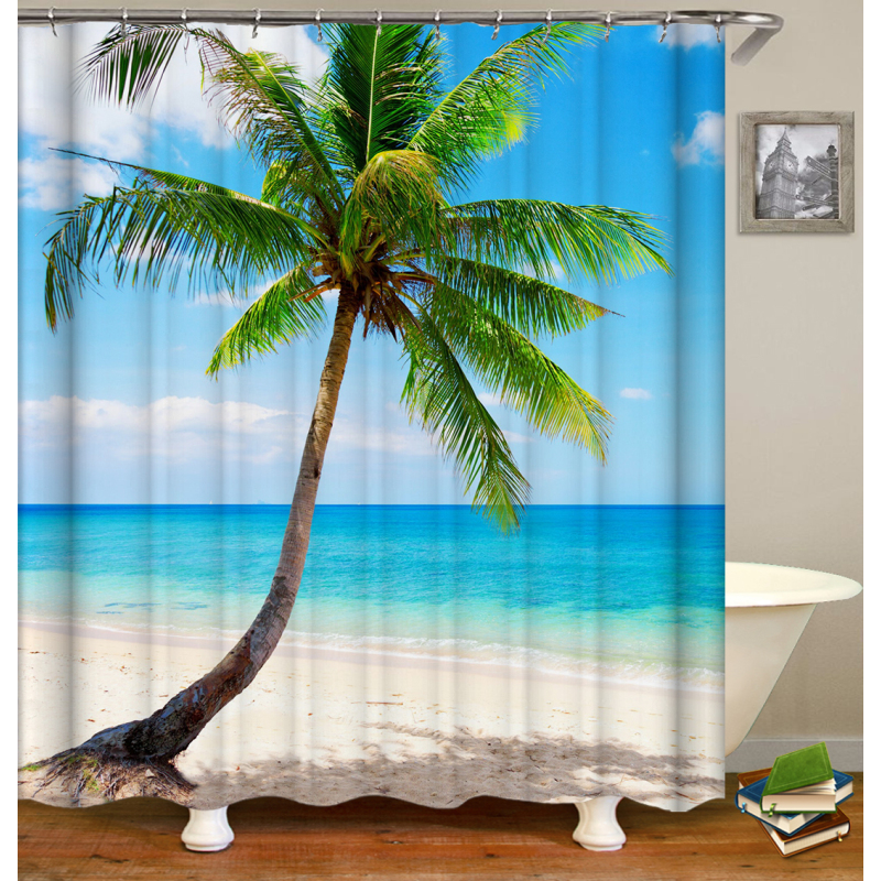 Drop Shipping Seaside Style Shower Curtain And Rug Set Shower Curtain Custom Printing Shower Curtain Luxury/