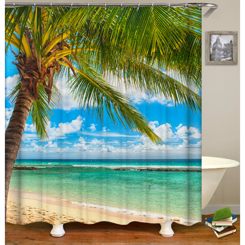 Drop Shipping Seaside Style Shower Curtain And Rug Set Shower Curtain Custom Printing Shower Curtain Luxury/