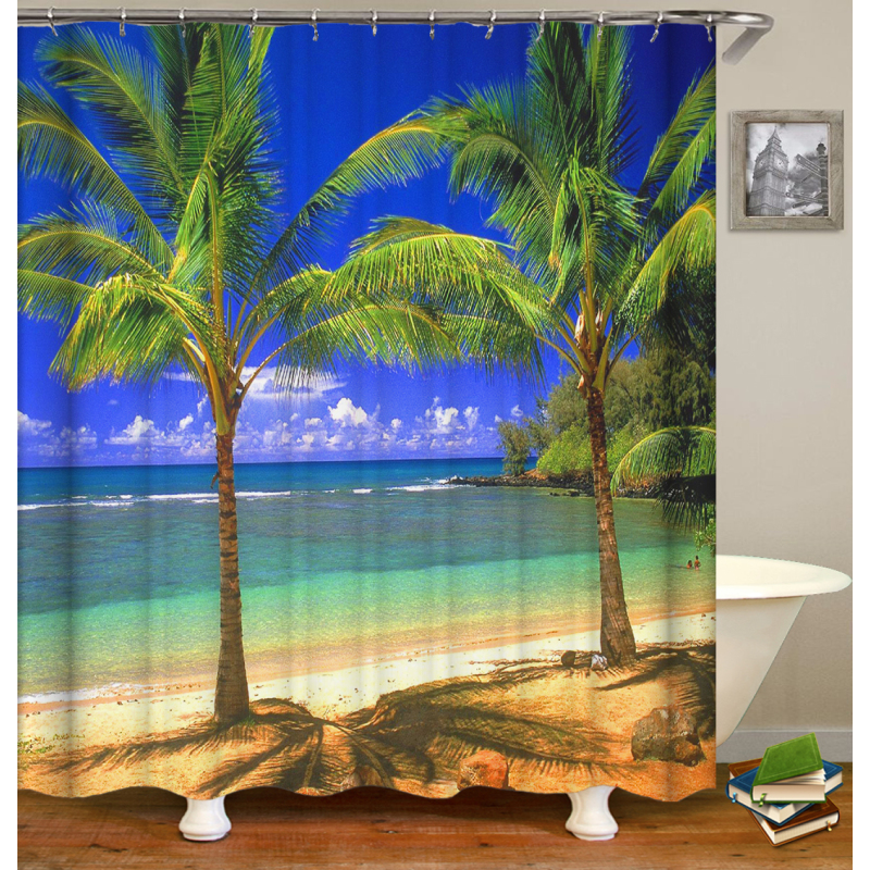 Drop Shipping Seaside Style Shower Curtain And Rug Set Shower Curtain Custom Printing Shower Curtain Luxury/
