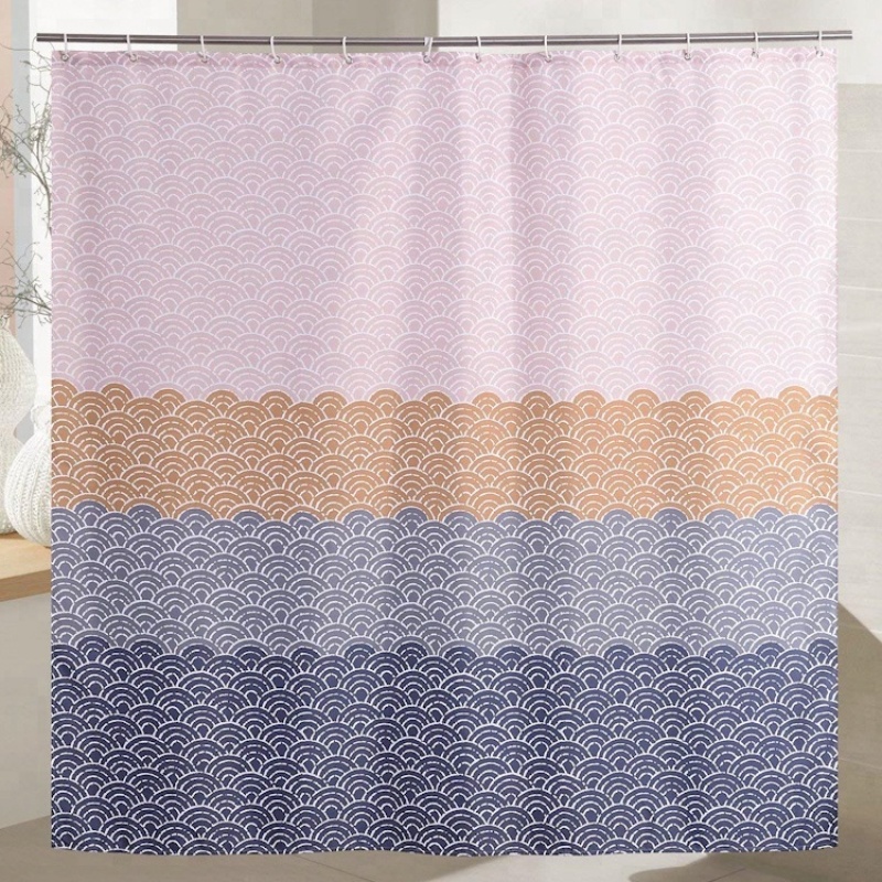 digital print shower curtain hookless bath shower curtain liner