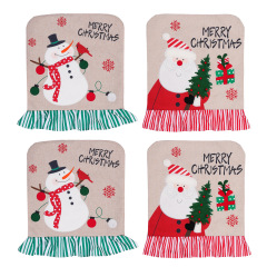 2022 Christmas Gift Shop Decoration Support matching delivery santa and snowman Chair covers for hotel restaurant chairs