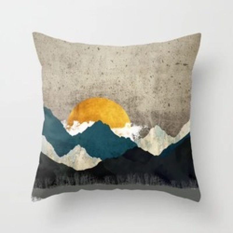 Custom Scenery Series Cushion Cover, 45*45 Cm Soft Landscape Sunset Cushion Cover/
